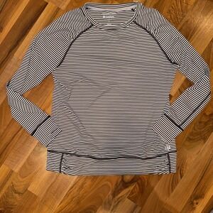Coolibar tempo tee UPF 50+ Sun Protection Long Sleeve Striped‎ Tempo Tee Shirt L
